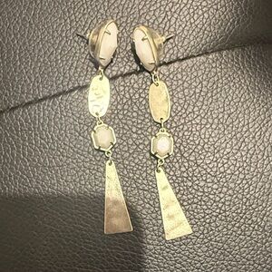Kendra Scott gold & white earrings